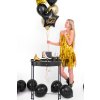 40 cm fóliový balónek - Happy Birthday - Hvězda černá