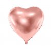 Fóliový balónek - Srdce - Rose gold - 35 cm