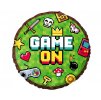 Fóliový balónek 45 cm kulatý GAME ON styl Minecraft zelený