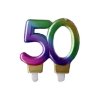 Svíčka na dort "50" pět druhů barev 1ks