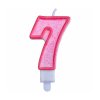 Svíčka na dort třpytivá 7 tři barvy 1ks