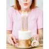 Svíčky dortové narozeninové Rose gold  14 cm, 12 ks