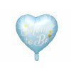 Balónek fóliový 43 cm Srdce Mom to be modré