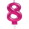 Svíčka třpytivá růžová "8"