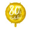 Fóliový balónek 80th Birthday kulatý, 35 cm