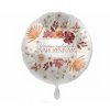 Fóliový balónek kulatý Všechno nejlepšík NAROZENINÁM 43cm bílý