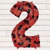 Fóliový balónek číslice 2 - Mickey červený - 66 cm
