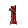 Fóliový balónek číslice 1 - Mickey červený - 66 cm