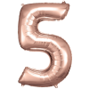 Fóliový balónek číslice 5 - rose gold - 86 cm