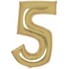 86 cm balónek číslice 5 bílé zlato