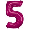86 cm balónek číslice 5 tmavě růžová