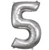 86 cm balónek číslice 5 stříbrná