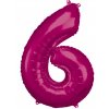 Fóliový balónek  86 cm číslice 6 - barevné varianty
