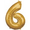 Fóliový balónek  86 cm číslice 6 - barevné varianty