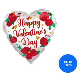 ❤️ FÓLIOVÝ BALÓNEK – SRDCE „HAPPY VALENTINE'S DAY“ (71 CM) ✨🌹 Zapomeňte na malé drobnosti, tento balónek o úctyhodné...