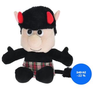 😈 ČERTÍK RUDLA – PLYŠOVÝ, MLUVÍCÍ A SVÍTÍCÍ (20 CM) ✨🎤 Tento malý nezbeda o velikosti 20 cm není jen tak obyčejný plyšák....