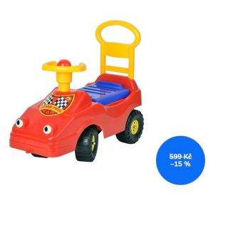 🏎️ ODRAŽEDLO AUTO S KLAKSONEM – ČERVENÉ (12M+) ✨🚨 Tento stylový "sporťák" je navržen tak, aby pomáhal dětem s prvními...