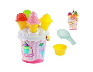 Kreativní 15dílná sada na písek Zmrzlina v růžové barvě pro děti od 12 měsíců! 🍦✨ Originální hrací set pro malé cukrářky...