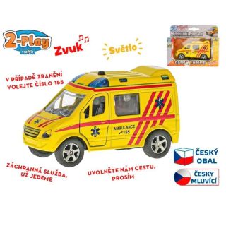 🚑🚨 Rychle na pomoc! Každá vteřina se počítá! Malí záchranáři si zamilují kovovou českou sanitku 2-Play Traffic o velikosti...