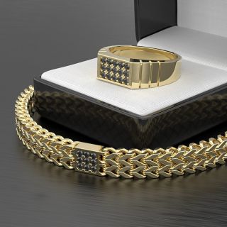 Náramok a prsteň zo 14k zlata vykladaný čiernymi diamantami. 💎 #sperky_zlatino #sperky #naramky #bracelets #goldjewellery...