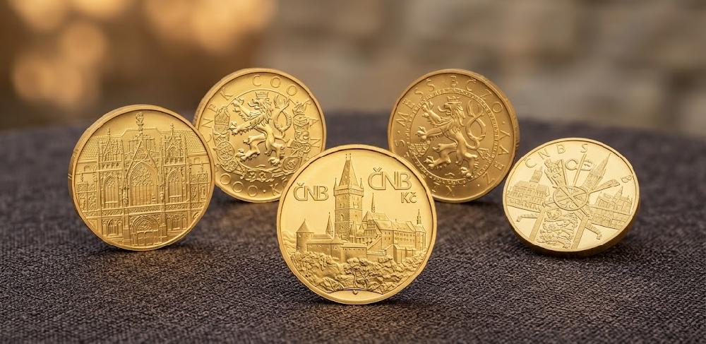 Zlaté 5000 Kč mince ČNB 2026–2030
