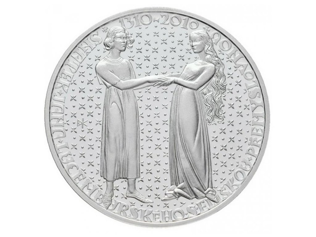 Stříbrná mince 200 Kč Sňatek Jana Lucemburského s Eliškou Přemyslovnou 2010 standard