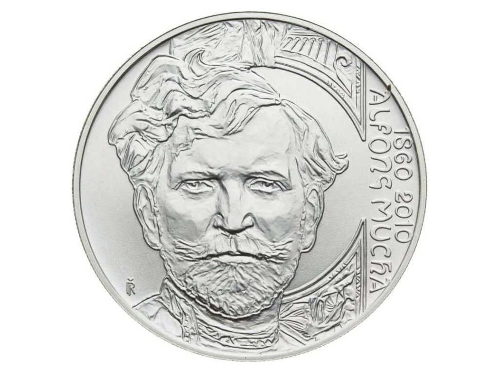 Stříbrná mince 200 Kč Alfons Mucha 2010 standard