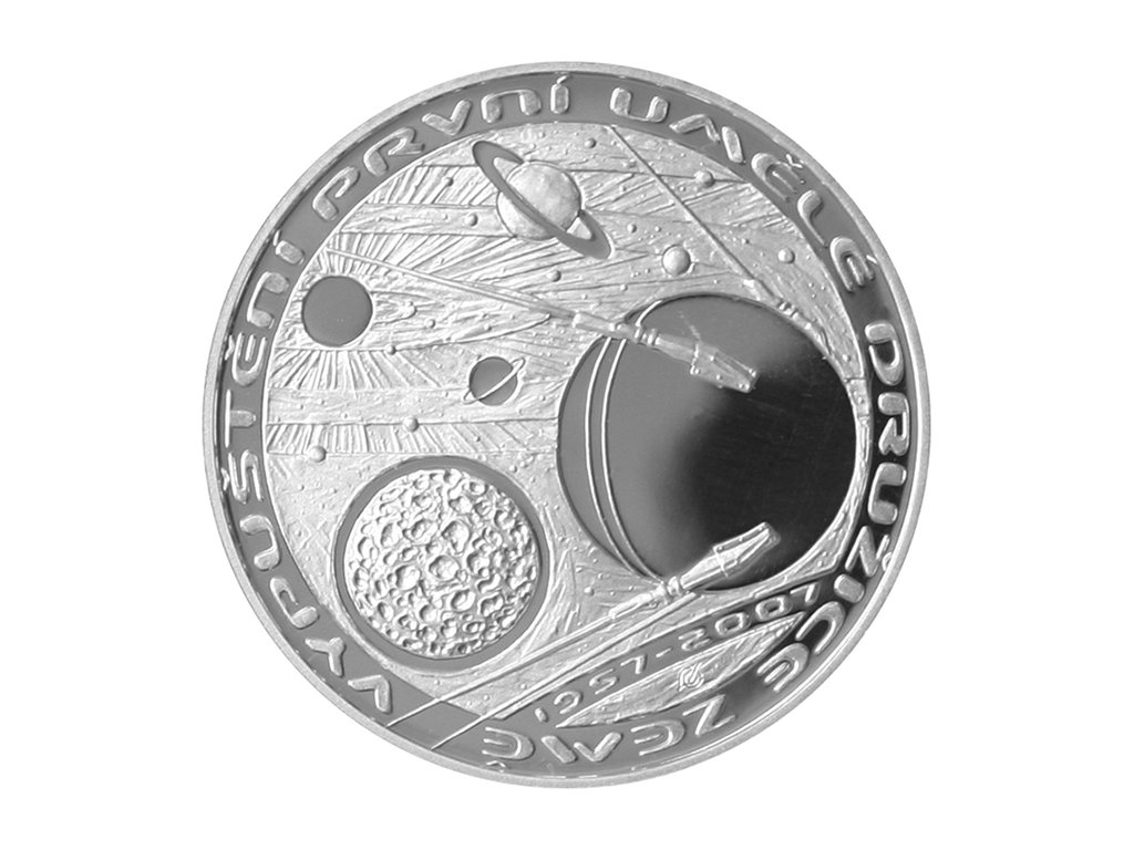 Stříbrná mince 200 Kč Vypuštění první umělé družice Země 2007 proof