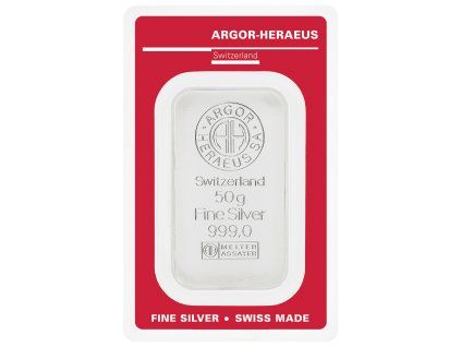 stribrny slitek Argor Heraeus SA 50g A