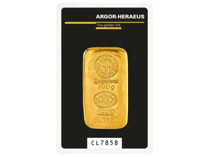 zlaty slitek lity Argor Heraeus SA 100g A