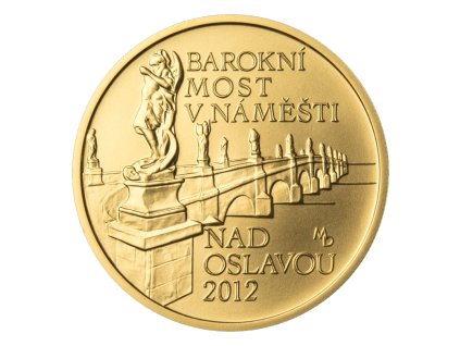 Zlatá mince 5000 Kč Barokní most v Náměšti nad Oslavou 2012 standard