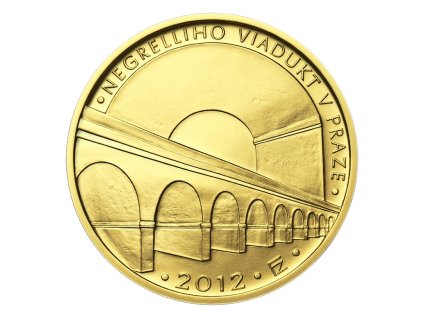 Zlatá mince 5000 Kč Negrelliho viadukt v Praze 2012 standard