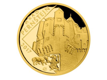 Zlatá mince 5000 Kč Pernštejn 2017 proof