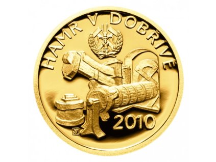 Zlatá mince 2500 Kč Hamr v Dobřívě 2010 proof