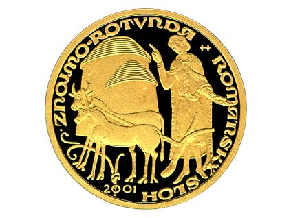 Zlatá mince 2000 Kč Románský sloh - rotunda ve Znojmě 2001 proof