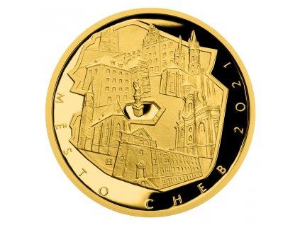 Zlatá mince 5000 Kč Cheb 2021 proof