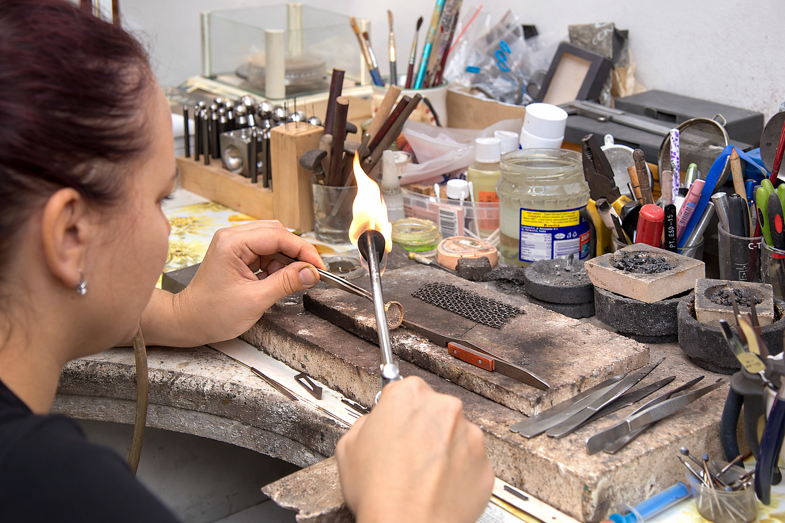 Zlatníčka pri práci – ručná výroba šperkov a zlatnícke remeslo