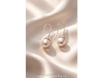 Nausnice Swarovski white pearl