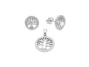 damsky strieborny set strom zivota so zirkonmi