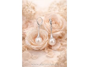 Perlové náušnice zo striebra 925 s bielou perlou