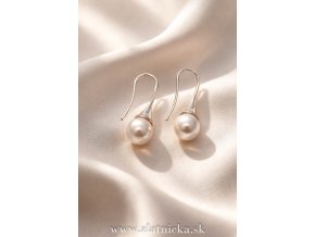 Nausnice Swarovski white pearl