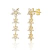 Pozlátené visacie náušnice s čírymi zirkónmi v tvare hviezdičiek