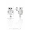 Strieborné náušnice sova so zirkónmi