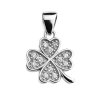 Strieborný prívesok v tvare štvorlístka s čírymi zirkónmi