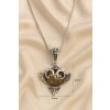 Elegantný prívesok zo striebra 925 s prírodným jantárom