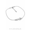 Strieborný náramok s motívom nekonečna zo striebra 925, jemná retiazka so zirkónmi