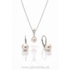 strieborná perlová súprava náušnice a prívesok