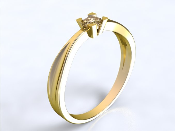 Au 585/1000 Zlatý prsten s kameny a perlou