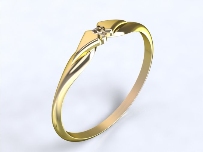 Au 585/1000 Zlatý prsten s kamenem