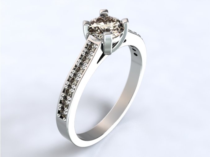 Au 585/1000 Zlatý prsten s kameny